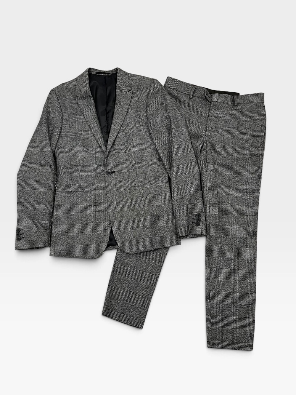 Topman Topshop Men’s 36R Black Slim Tailored Fitted Blazer Slacks Suit Wedding